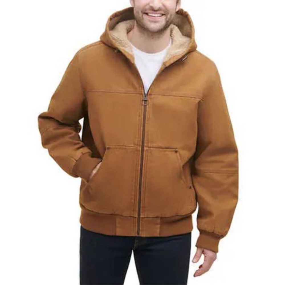 GH‎ Bass Men’s Hooded Workwear Brown Barn Chore Coat Western Country Jacket XL
